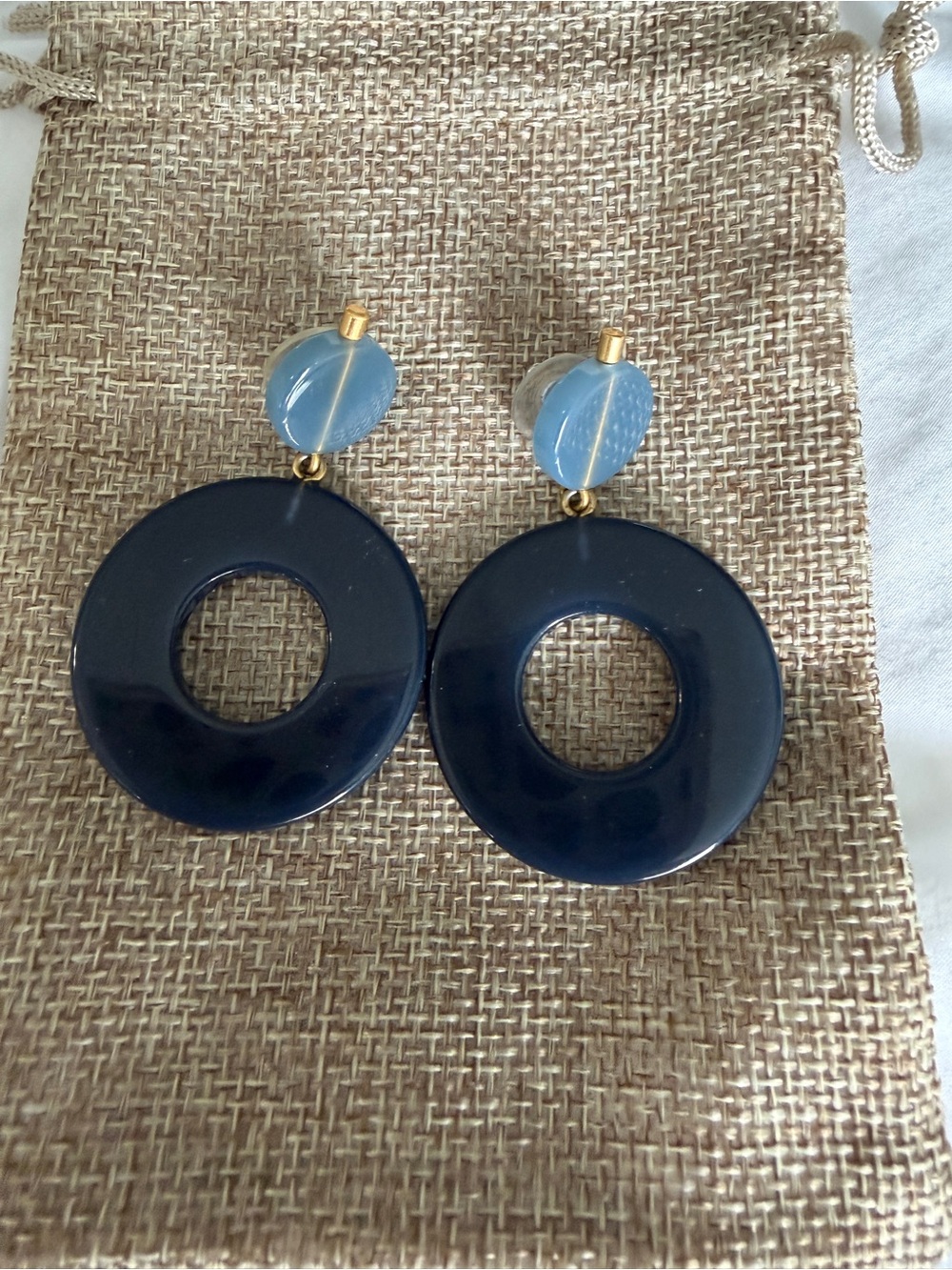 Blue Donut Drop Earrings - Women Jewelry